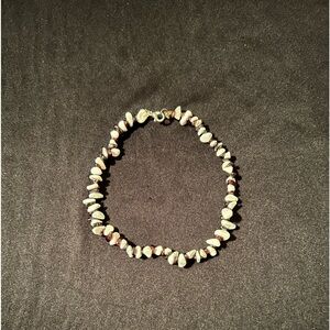 White Howlite & Garnet Choker (or child’s necklace)